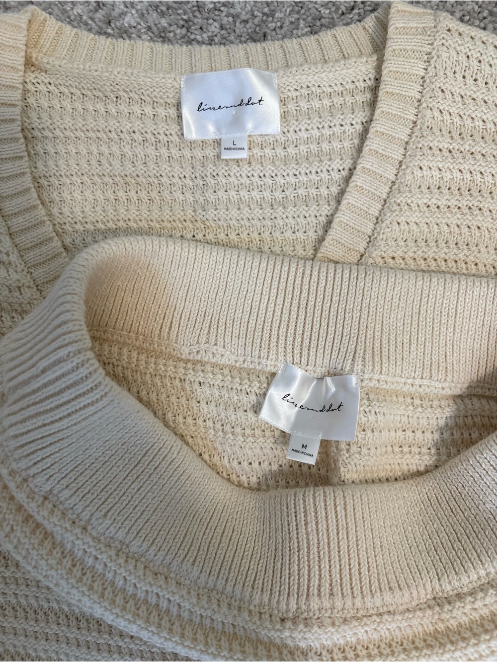Line & Dot Ribbed Cream Knit Maxi Skirt Set - Sleek Women's Maxi - Picture 3 of 3